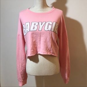 Pink crop sweater/ top